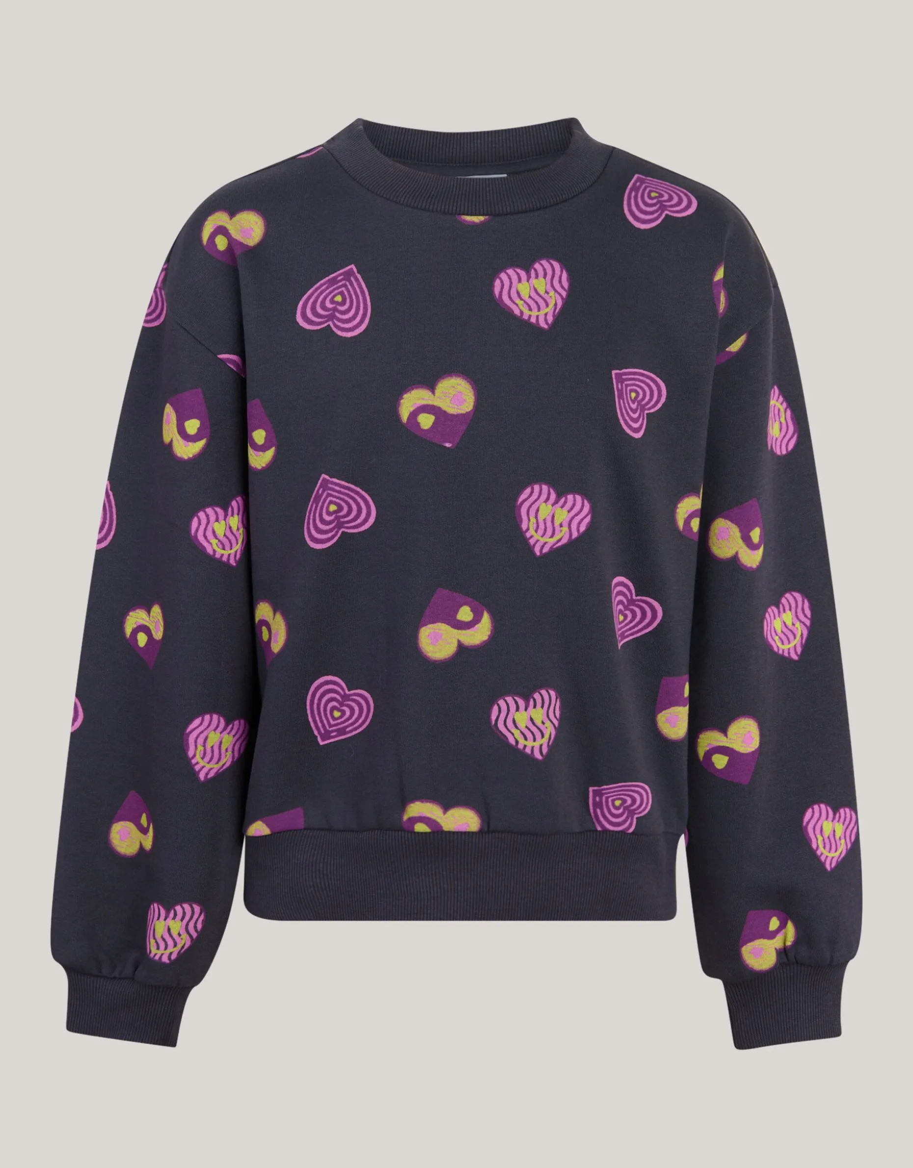 Printed Sweater Donkergrijs