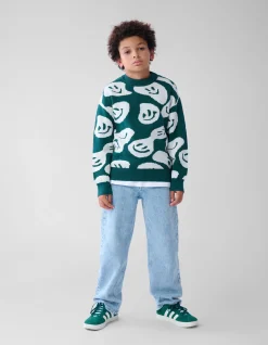 Printed Trui Donkergroen