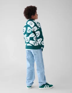 Printed Trui Donkergroen