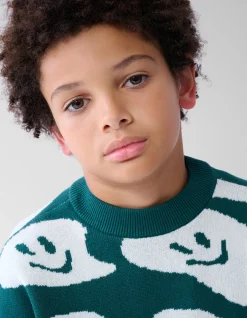 Printed Trui Donkergroen