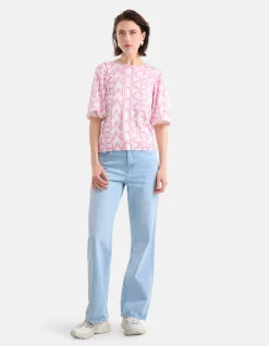 Printed Trui Lichtroze