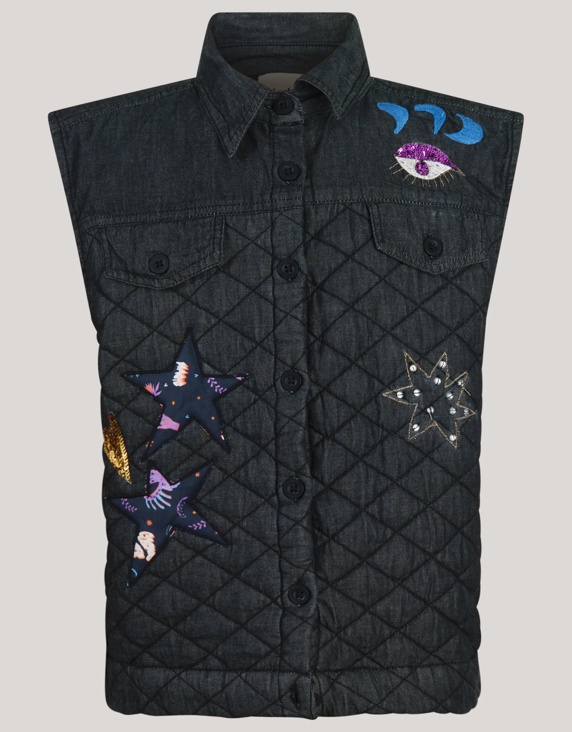 Quilted Gilet Donkergrijs