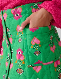 Quilted Mini Rok Groen By Lizzy
