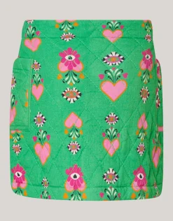 Quilted Mini Rok Groen By Lizzy