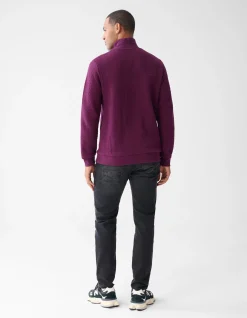 Quilted Zipper Sweater Donkerrood