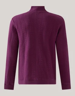 Quilted Zipper Sweater Donkerrood