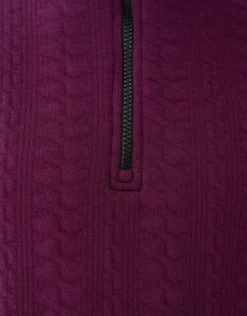 Quilted Zipper Sweater Donkerrood