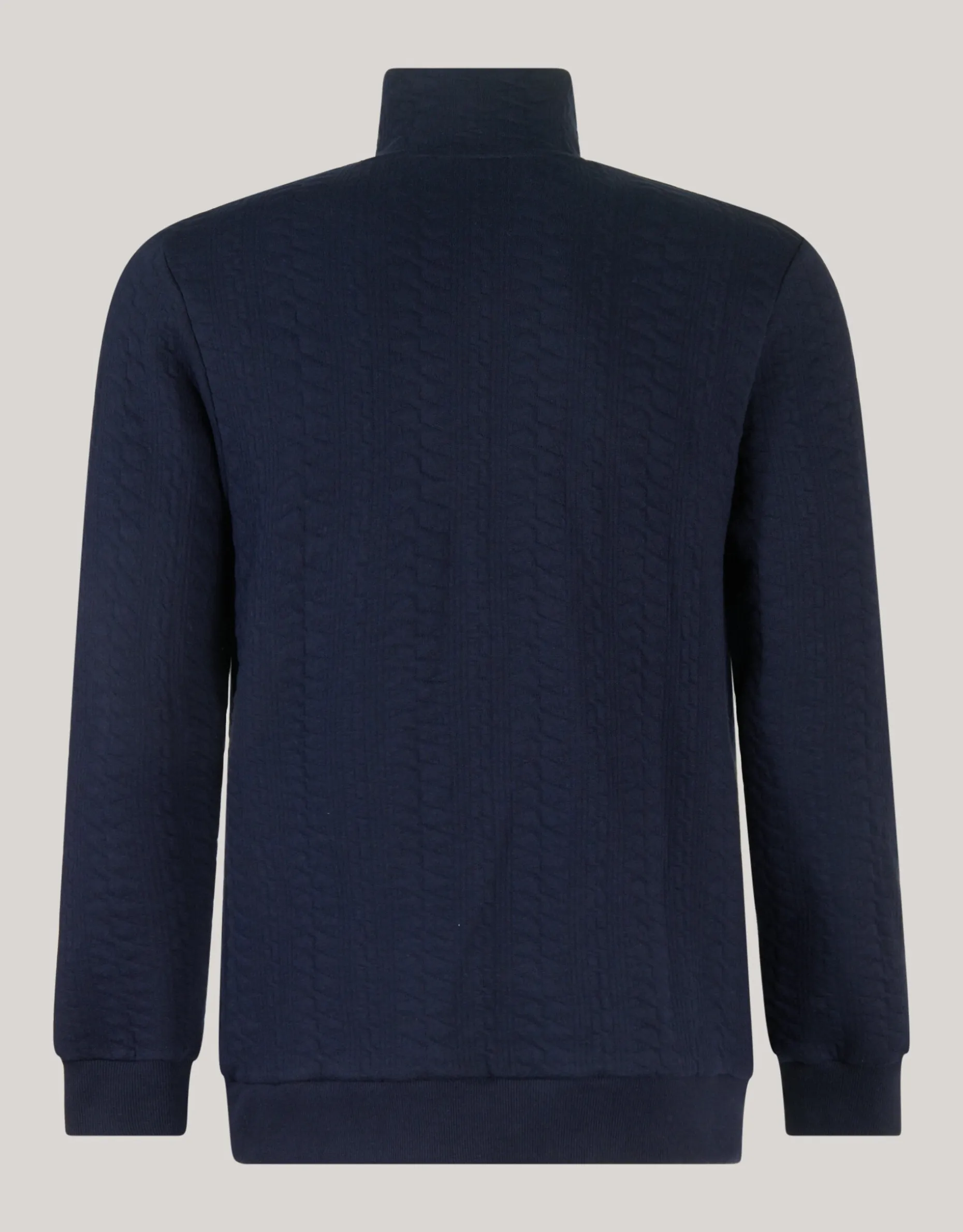 Quilted Zipper Trui Donkerblauw