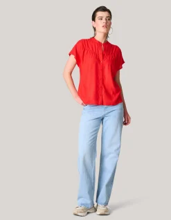 Relaxed Fit Top Rood