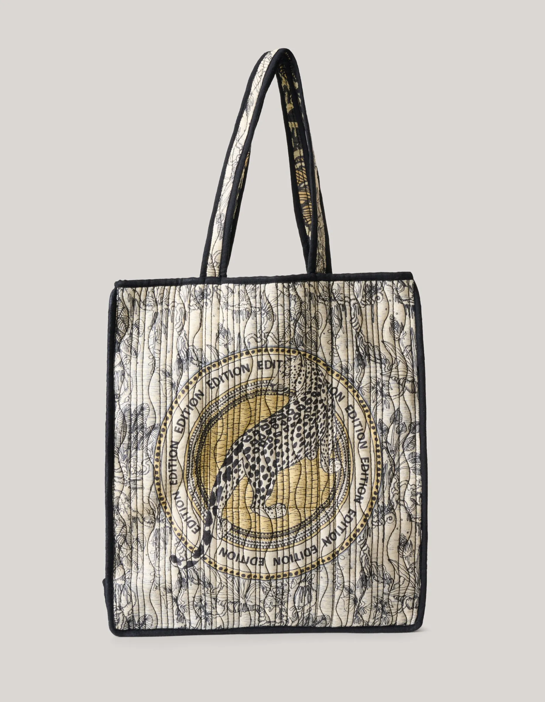 Reversible Printed Shopper Gebroken Wit/Zwart