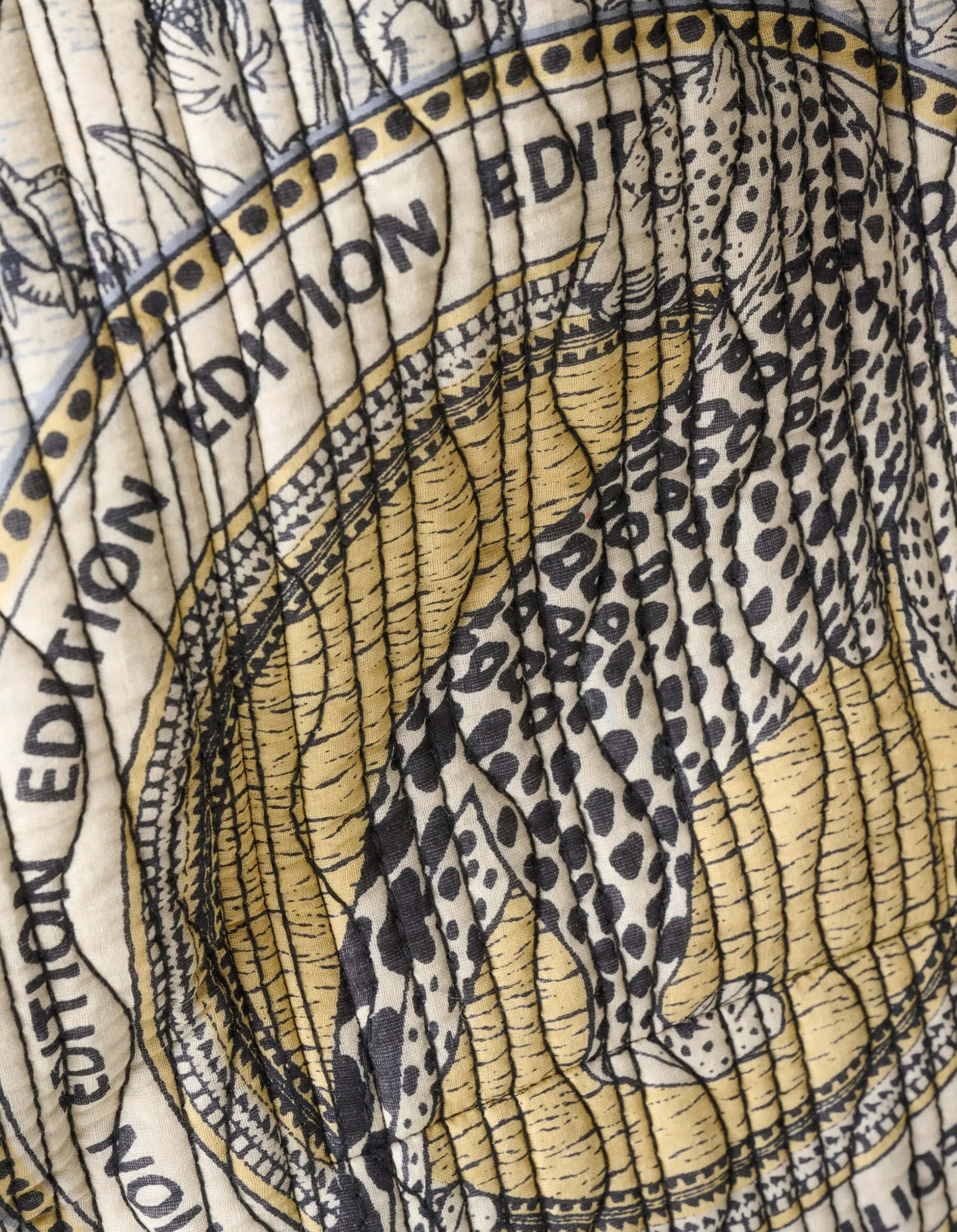 Reversible Printed Shopper Gebroken Wit/Zwart