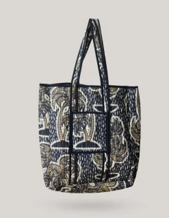 Reversible Printed Shopper Gebroken Wit/Zwart