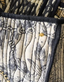 Reversible Printed Shopper Gebroken Wit/Zwart