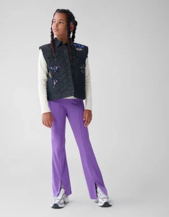 Rib Flared Legging Paars