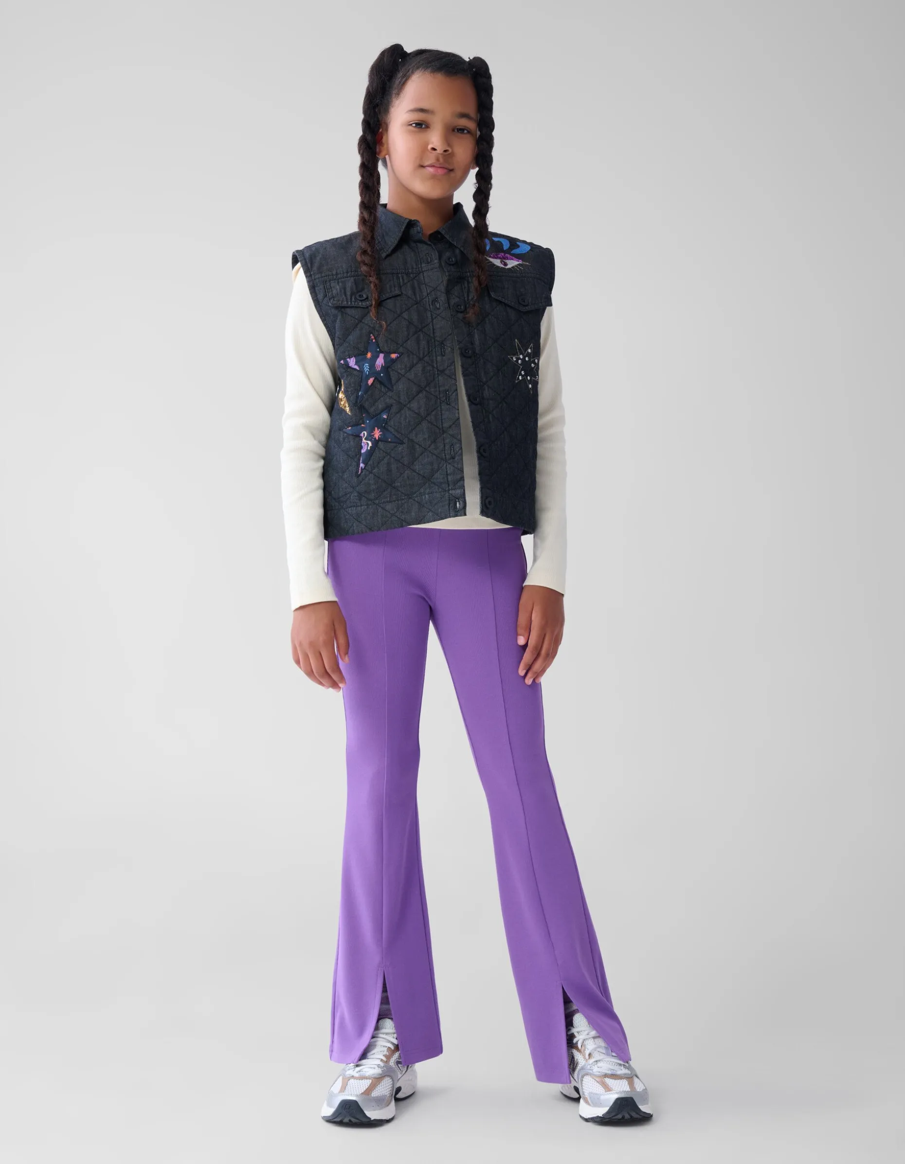 Rib Flared Legging Paars