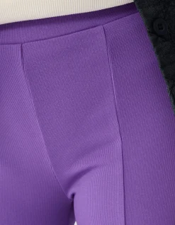 Rib Flared Legging Paars