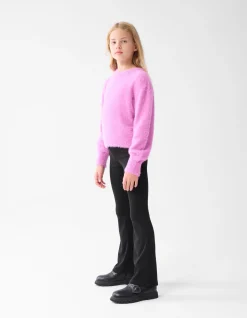 Rib Flared Legging Zwart