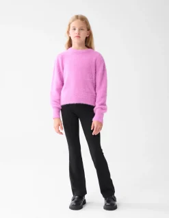 Rib Flared Legging Zwart