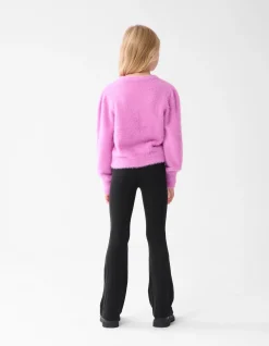 Rib Flared Legging Zwart