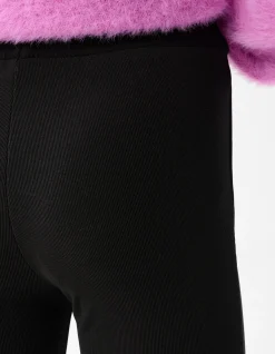 Rib Flared Legging Zwart