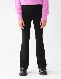 Rib Flared Legging Zwart