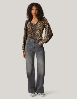 Rib Jersey Leopard Top Bruin