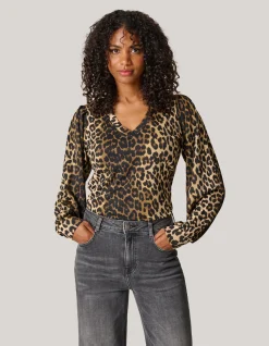 Rib Jersey Leopard Top Bruin