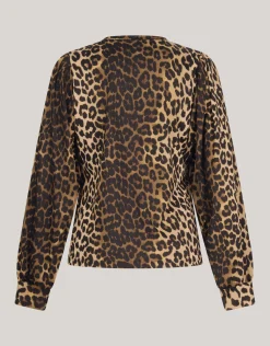 Rib Jersey Leopard Top Bruin
