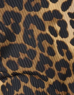 Rib Jersey Leopard Top Bruin