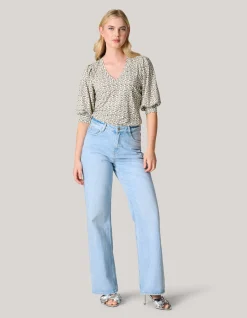 Rib Jersey Top Gebroken Wit