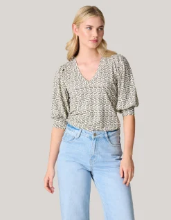 Rib Jersey Top Gebroken Wit