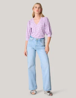 Rib Jersey Top Licht Paars