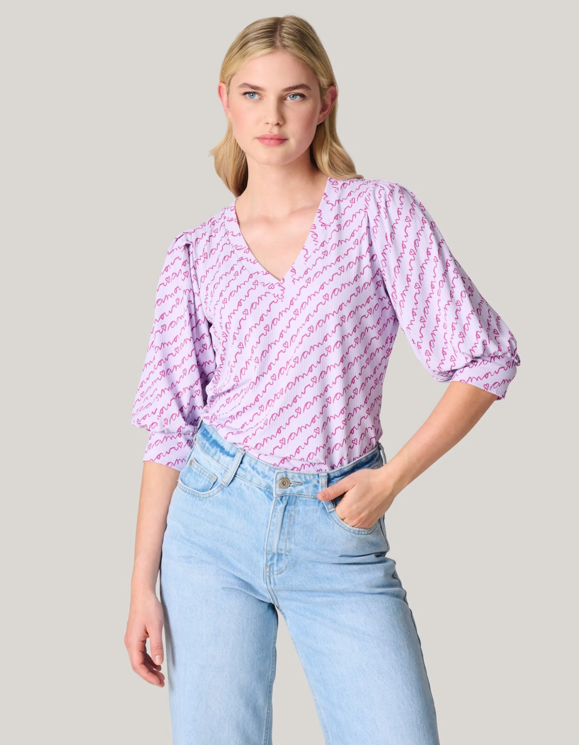 Rib Jersey Top Licht Paars