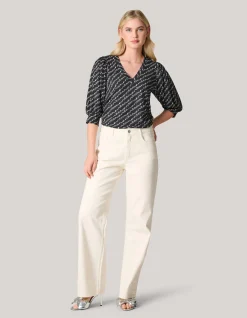 Rib Jersey Top Zwart