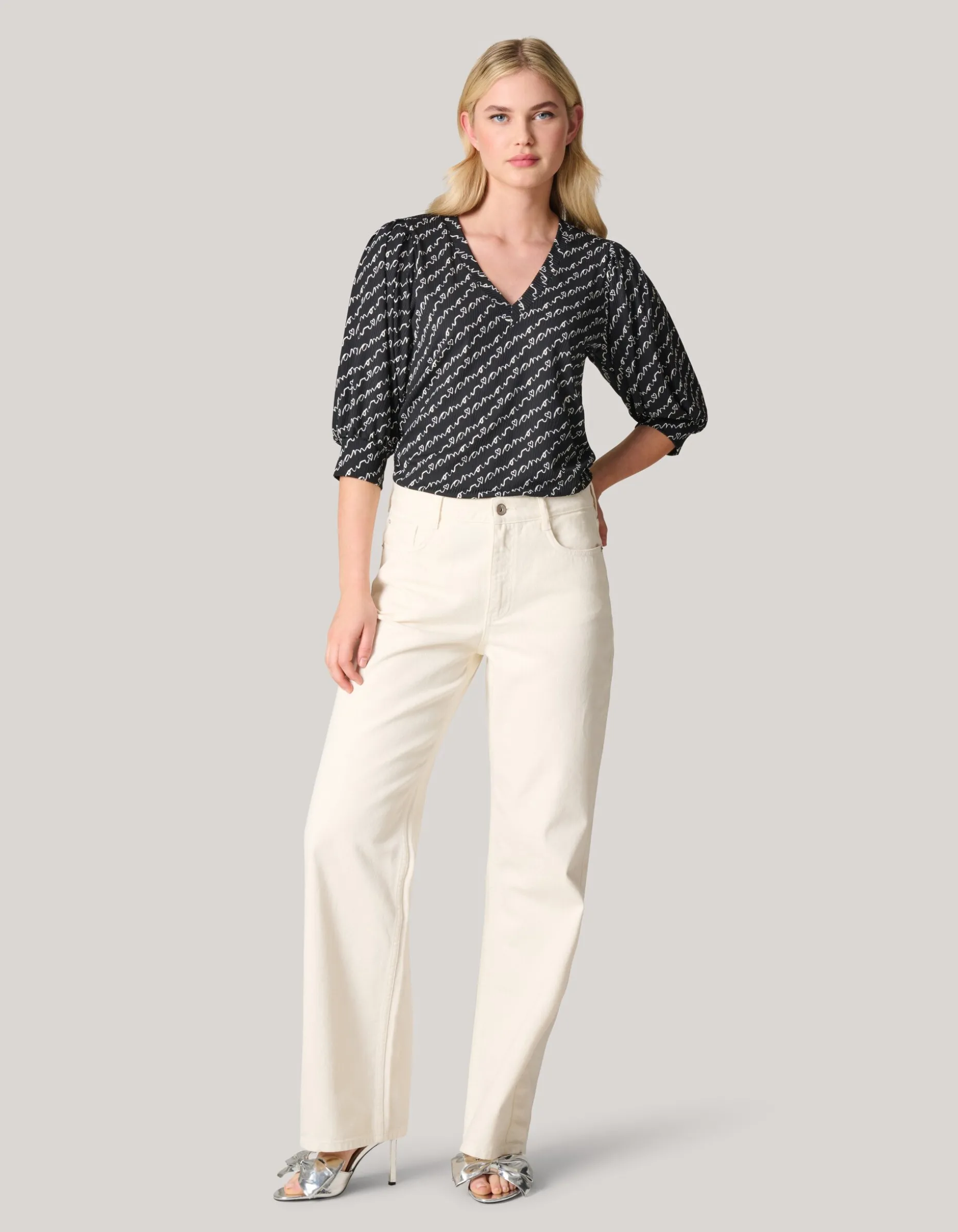 Rib Jersey Top Zwart