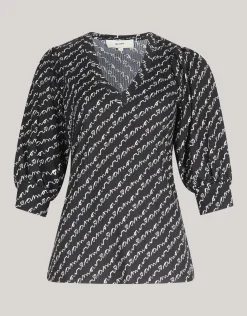 Rib Jersey Top Zwart