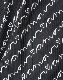 Rib Jersey Top Zwart