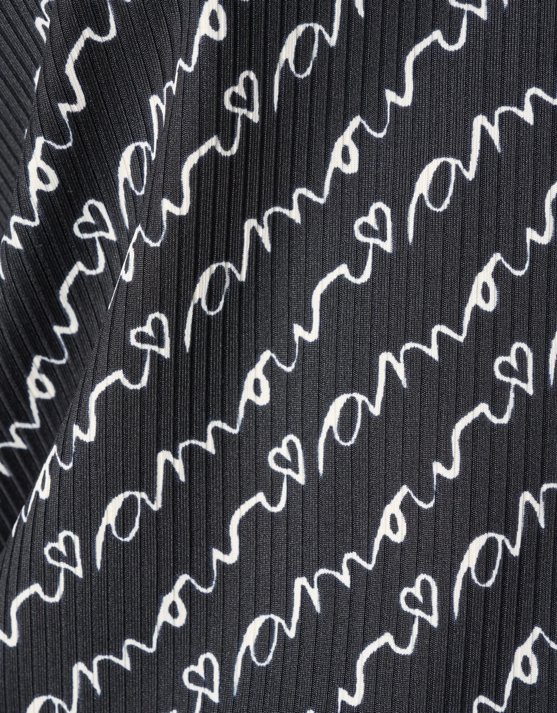 Rib Jersey Top Zwart