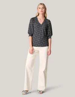 Rib Jersey Top Zwart