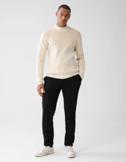 Rib Trui Gebroken Wit