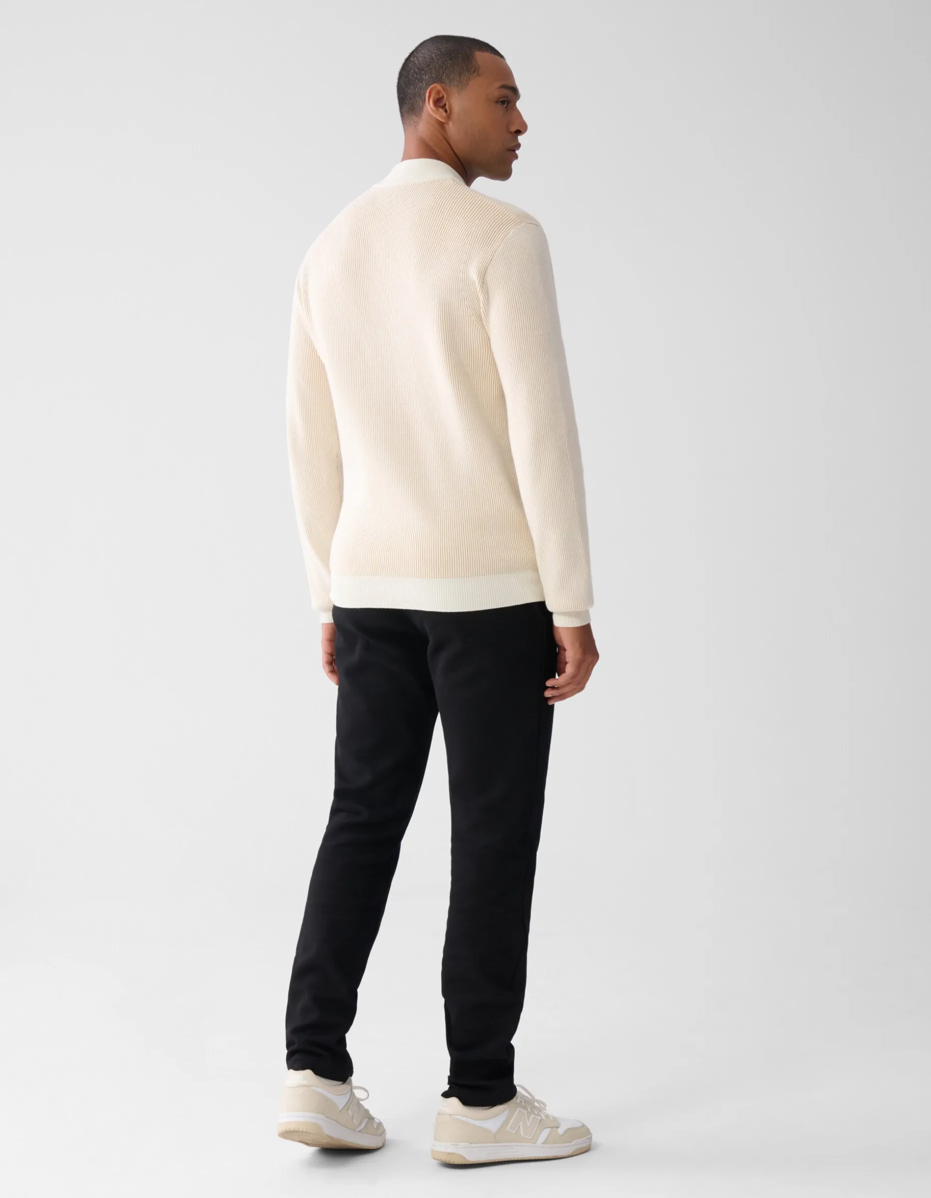 Rib Trui Gebroken Wit