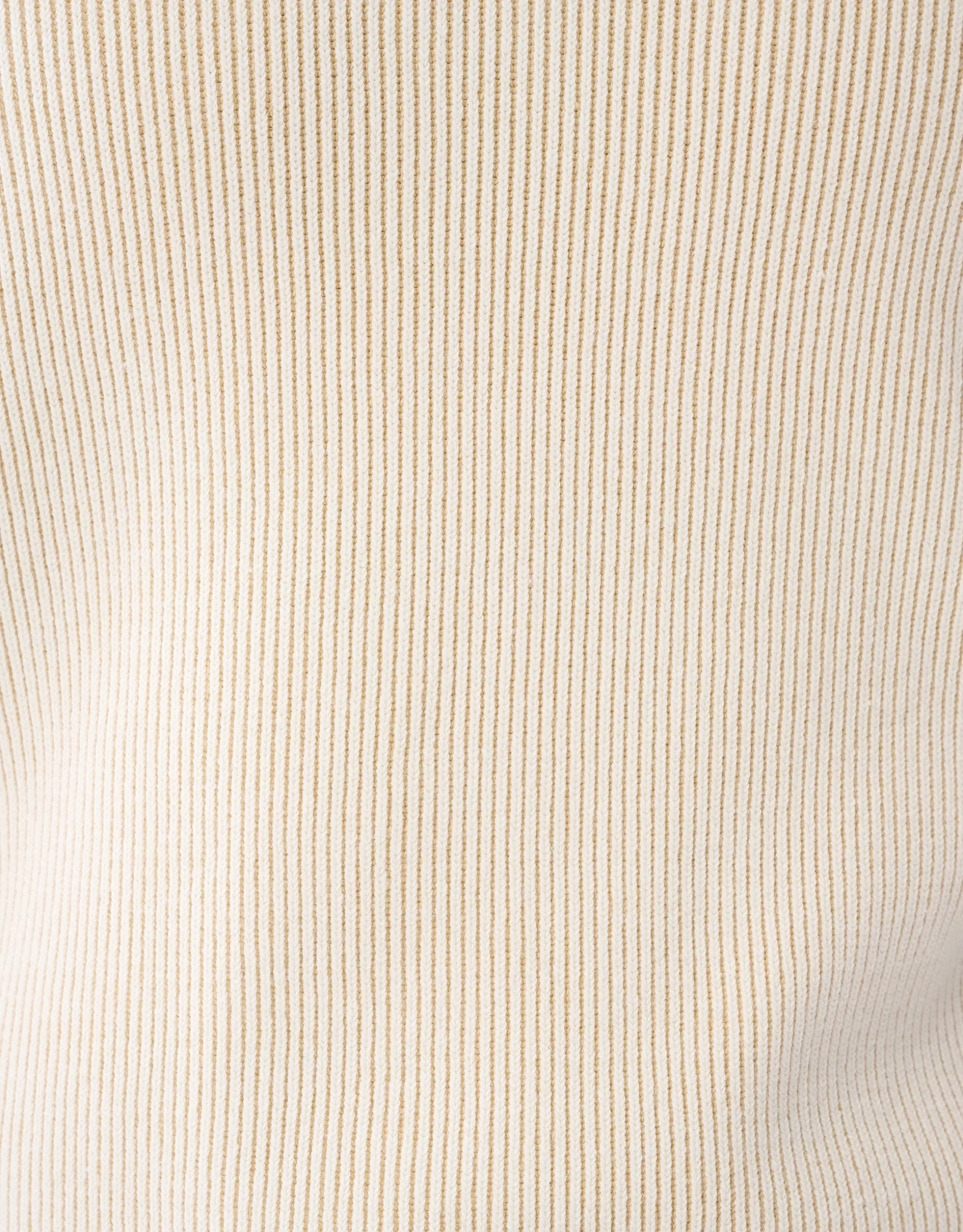Rib Trui Gebroken Wit