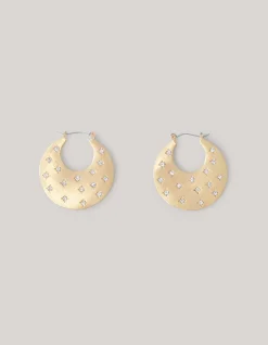 Ronde Strass Oorbellen Goud