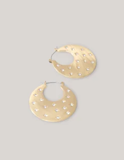 Ronde Strass Oorbellen Goud