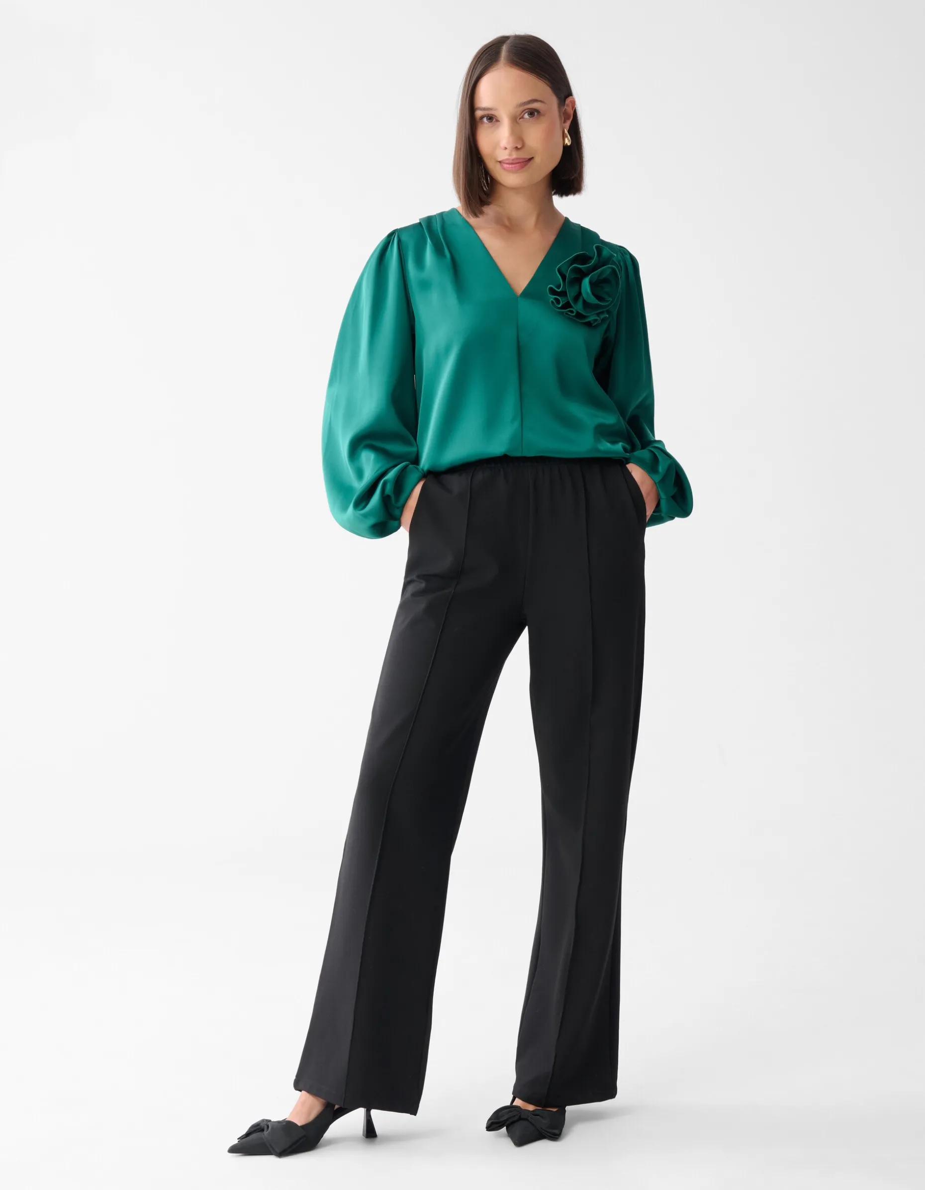 Roos Blouse Donkergroen