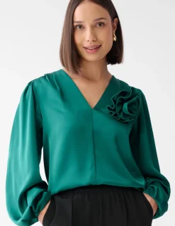 Roos Blouse Donkergroen