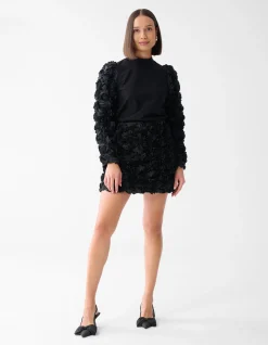 Rozen Mini Rok Zwart