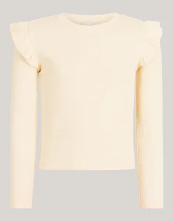 Ruffle Rib Longesleeve Top Gebroken Wit
