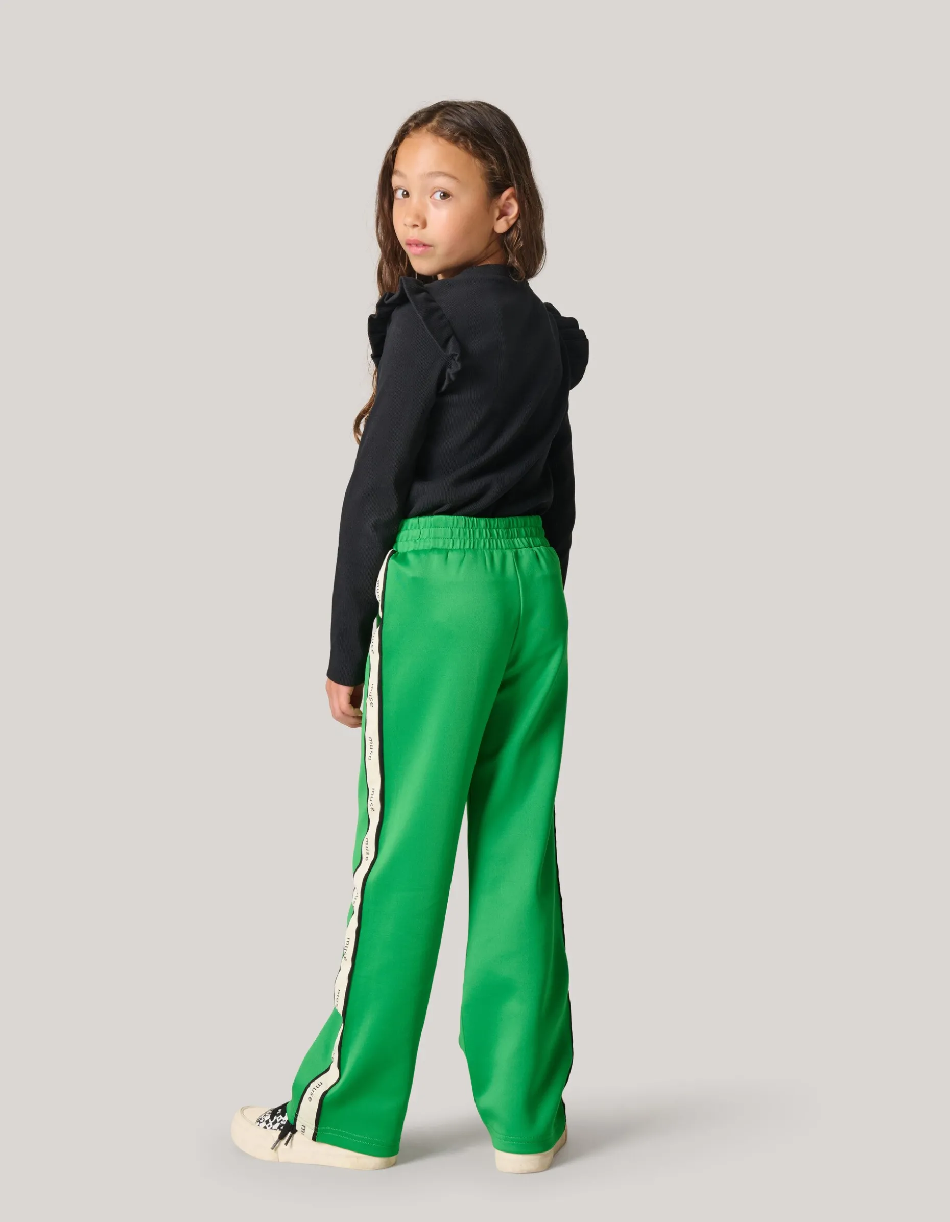 Ruffle Rib Longsleeve Top Zwart