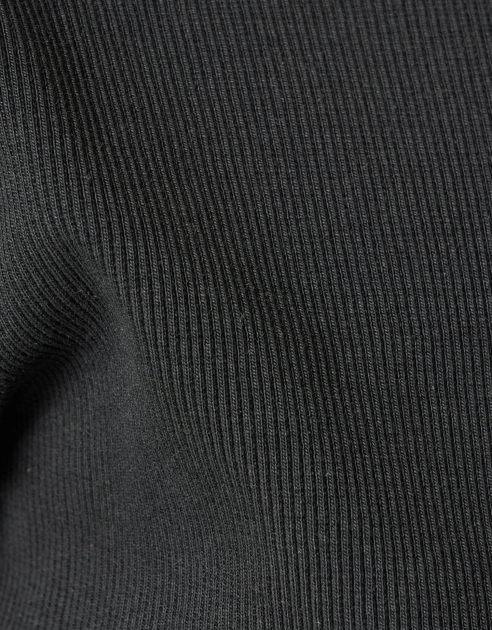 Ruffle Rib Longsleeve Top Zwart